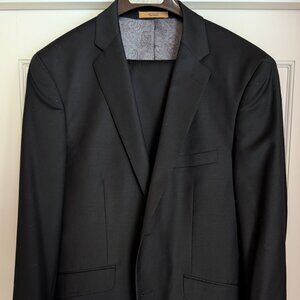 LNWOT Adolfo Super 140s Wool Cashmere Blend Black Single Breasted Suit US38S
